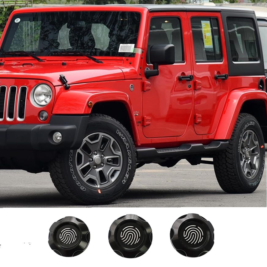 Bofn Racing Premium Aluminum Keyhole Covers Compatible with Jeep Wrangler Accessories Protection Item, Car Door Lock Trim for Wrangler JK 2007-2017 (JK Covers)