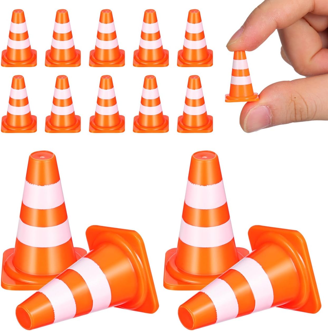 BESPORTBLE 30Pcs Mini Traffic Cones 0.98 in Mini Construction Cones for Traffic Cognitive Toy Play Road Street Signs Toys Barricade Toys Educational Toy for Kids