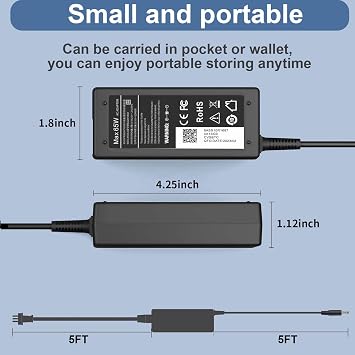 65W 45W AC Adapter Charger for Dell Inspiron 13-7000 15-5000 15-3000 Series