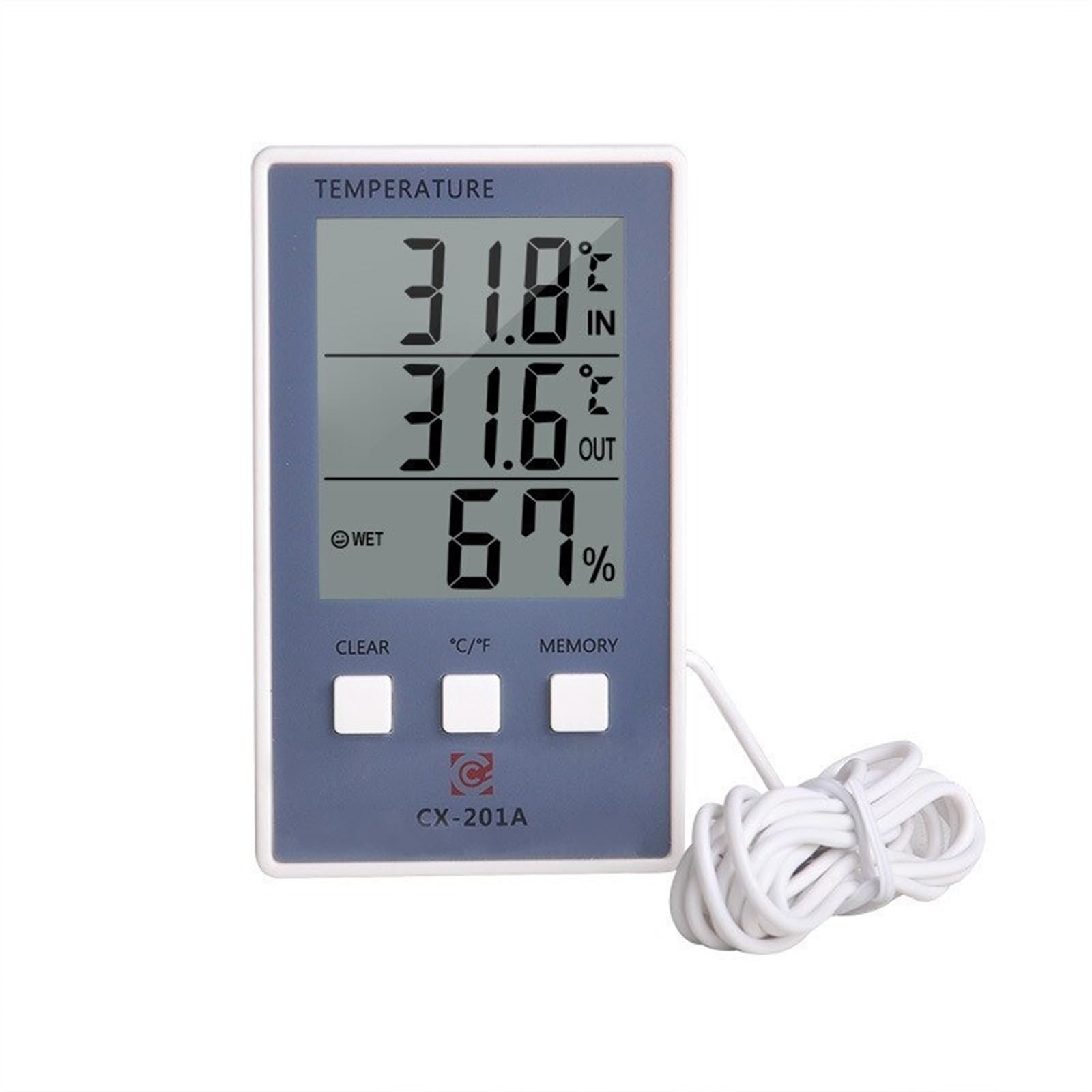 1 mini termómetro digital LCD, higrómetro, medidor de temperatura interior, sensor de humedad, medidor de instrumentos dorados.