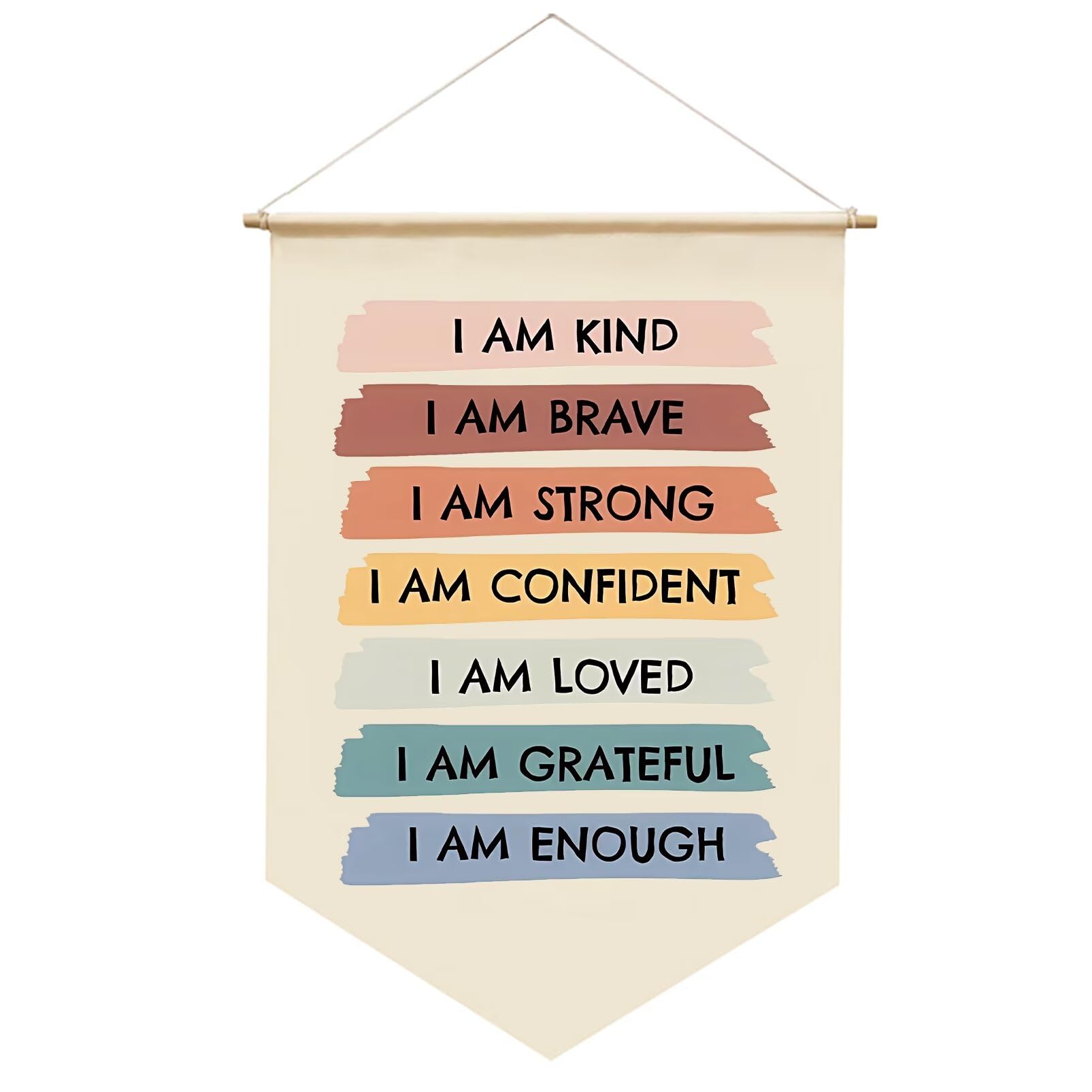 I Am Kind Wall Hanging Flag Banner Nursery Bedroom Wall Art Sign Decor Gift for Baby Kids Girl Boy Nursery Teen Room Playroom Front Door -3
