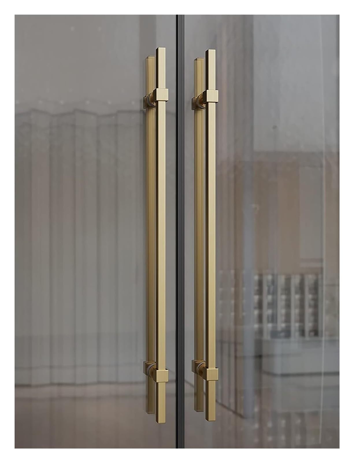 Poignée de porte de douche en acier inoxydable doré pour entrée en verre