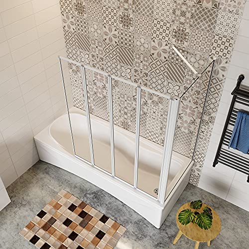 100x140cm Parete Doccia Sopravasca Angolare 4 Ante...