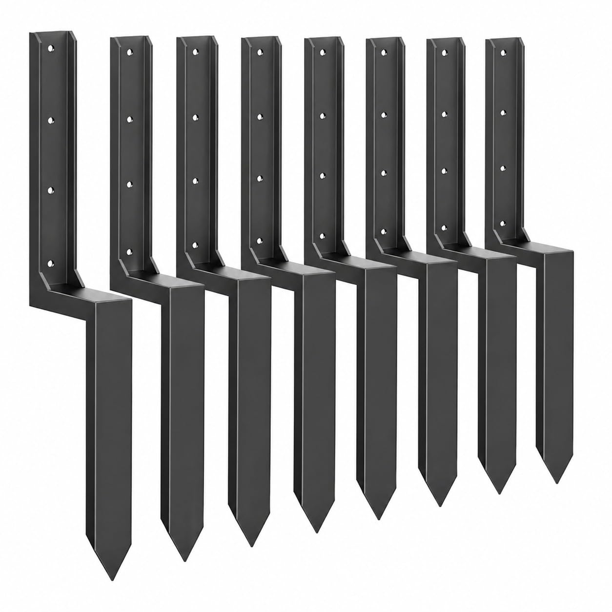 LQSYBHD 8 Pack Heavy Duty 85 CM Fence Post Repair Stakes Fence Post Anchor Ground Stake Heavy Duty Fence Post Anchor Quick Fix for Tilted/Broken Wooden Fence Posts
