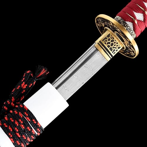 Miniatura 7 de Handmade Katana,Japanese Samurai Sword Katana,104010601095 Damascus Steel,T10 High Carbon Steel Clay Tempered,Full Tang