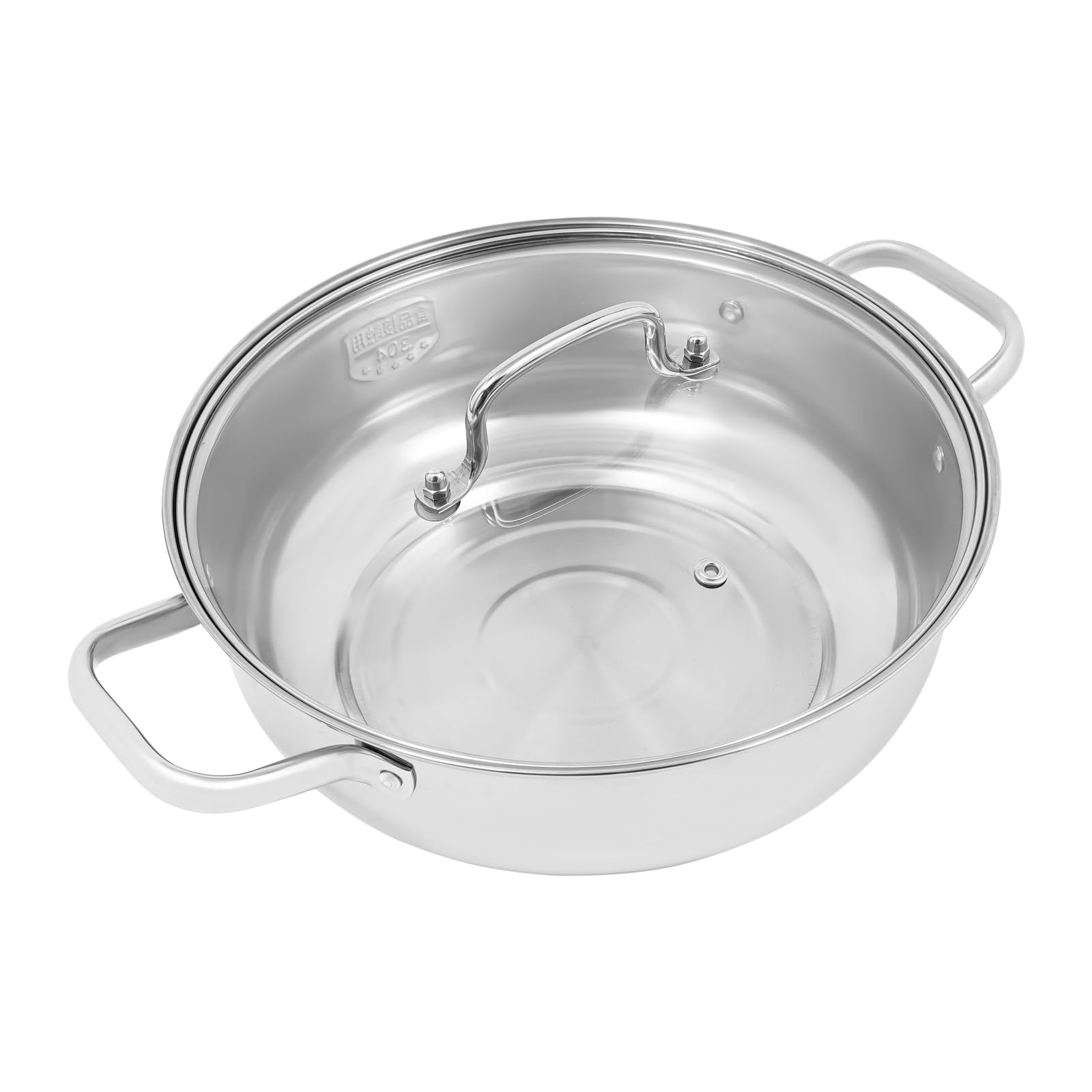 Fornello a vapore a 5 ripiani, pentola a vapore in acciaio inox con coperchio in vetro, pentola a pressione, per fornelli a gas, a induzione, fornelli elettrici (argento 28 cm)