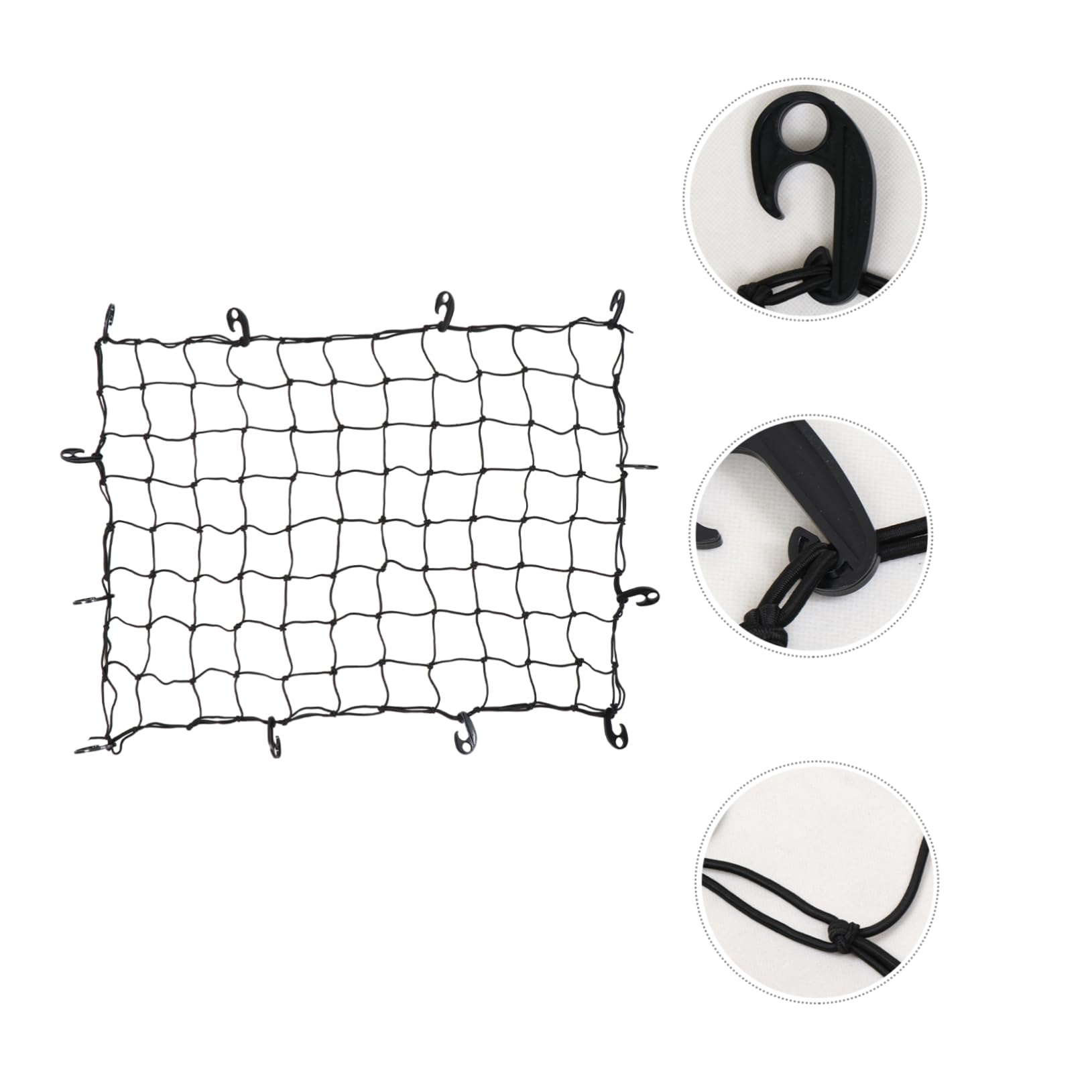 ORFOFE Filet Robuste et Pratique en Caoutchouc Noir de Chargement Élastique 120x90 Cm pour Bagages et Cargaison pour Remorques et Porte-Bagages de Voiture