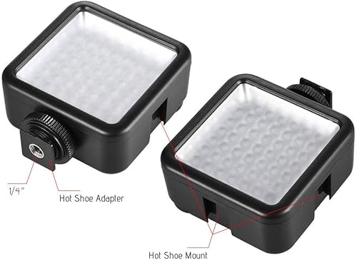Miniatura 8 de Andoer W49 Mini cámara de enclavamiento LED Panel luz regulable videocámara iluminación de vídeo con adaptador de montaje de zapato para Canon Nikon