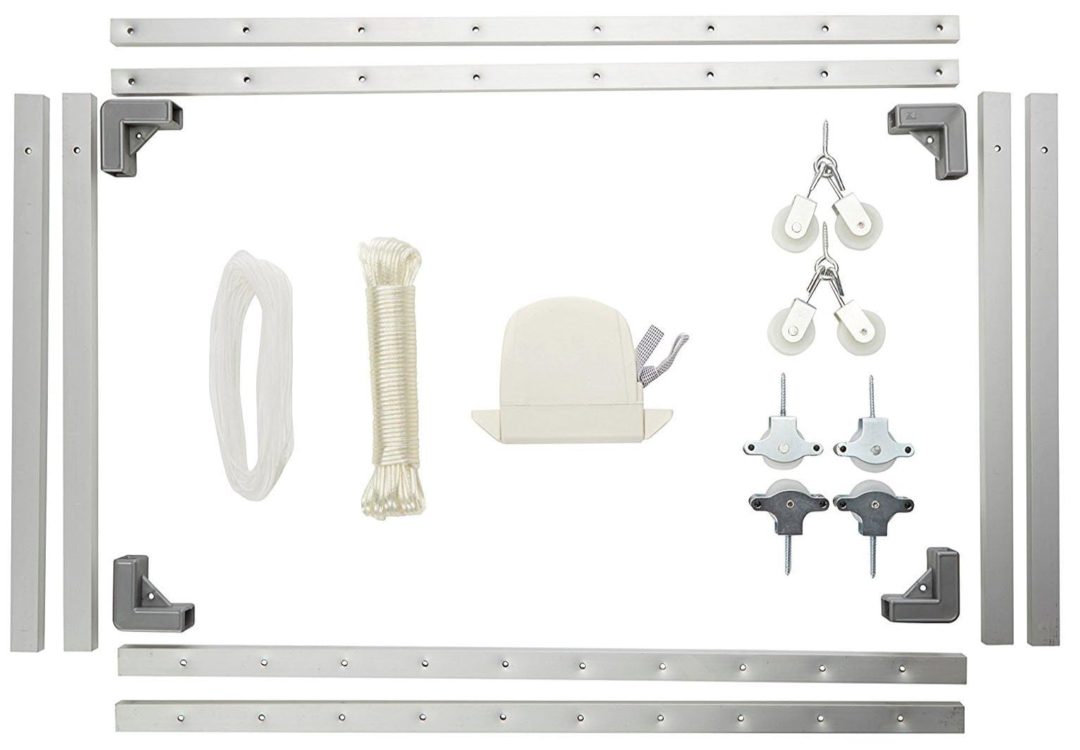 Étendoir à Linge Au Plafond Cintre De Levage Monté Au Plafond, Manivelle For Balcon, Double Pôle