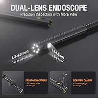 Vista 3 de Endoscopio de doble lente con monitor de 5", Cámara de inspección de boroscopio industrial resistente al agua Teslong NTS500 con lente doble de 0.21