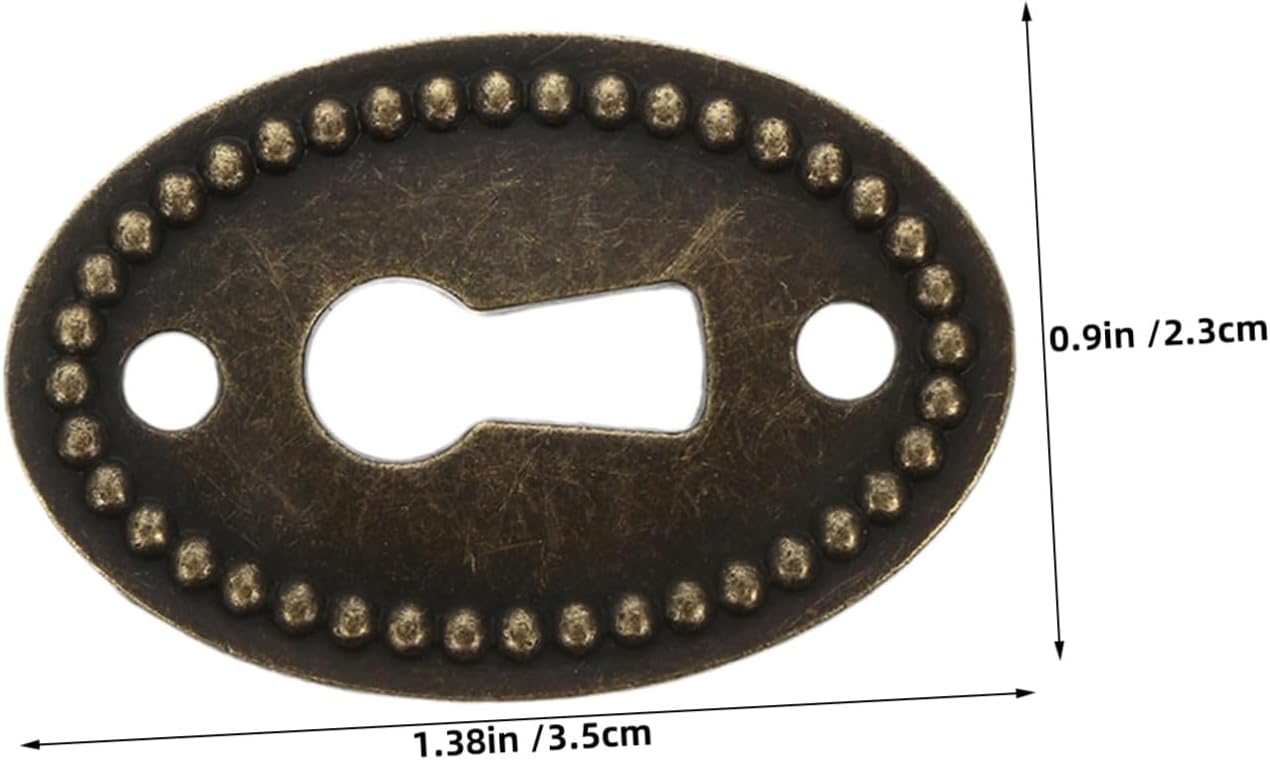 25pcs Vintage Oval Keyhole Cover Plates for Dresser Drawer