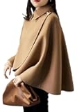 Women's Wool Blend Capelet Capes Hooded Warm Poncho In winter