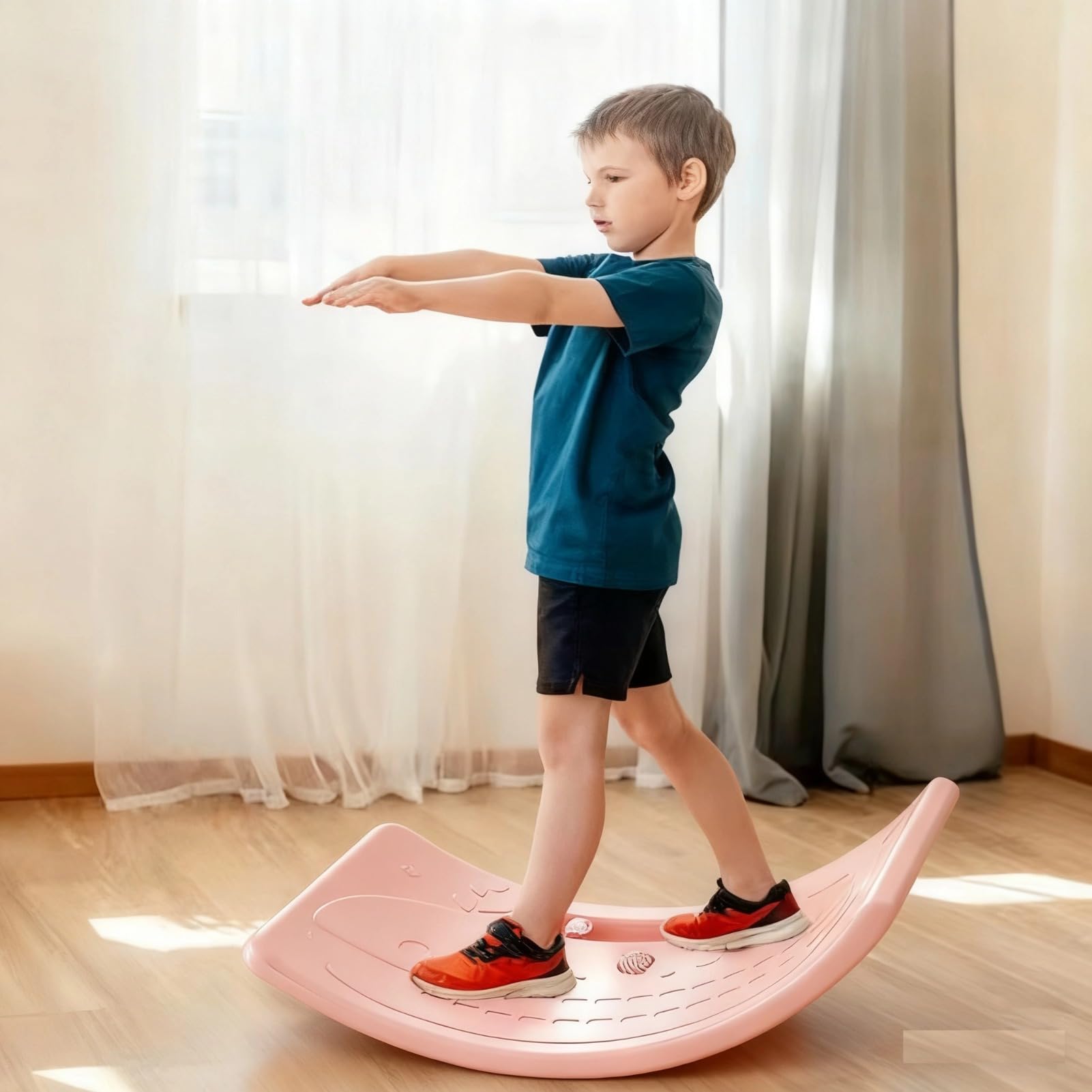 Planche Oscillante, 50 Kg / 110,2 Lb en Bois Wobble équilibre Tableau d'Enfants pour Enfants Banc D’équilibre en Bois Banc ’ pour Tout-petit ’ de Jouet Exercice Anniversaire Intérieur