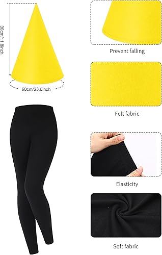 Miniatura 3 de Mepase Conjunto de disfraz de crayón, camiseta de crayón, falda tutú, gnomo, sombrero de cono, leggings para mujeres profesoras