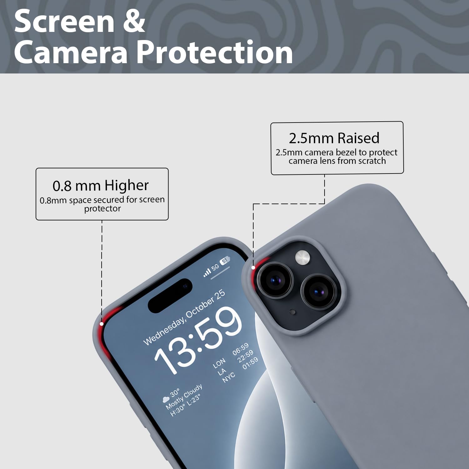 KACA Silicone Case for iPhone 15 - Shockproof & Stylish -3