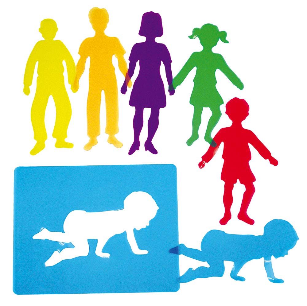 Henbea910 – Translucent People Shape Stencils for Painting and Drawing, Reusable, Wooden Wall Painting Decoration (Pack of 6