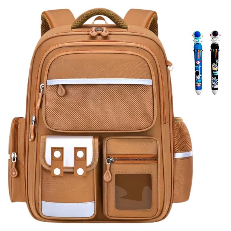 Mochila infantil escolar menino e menina refor?ada e resistente ortop?dica (MARROM)