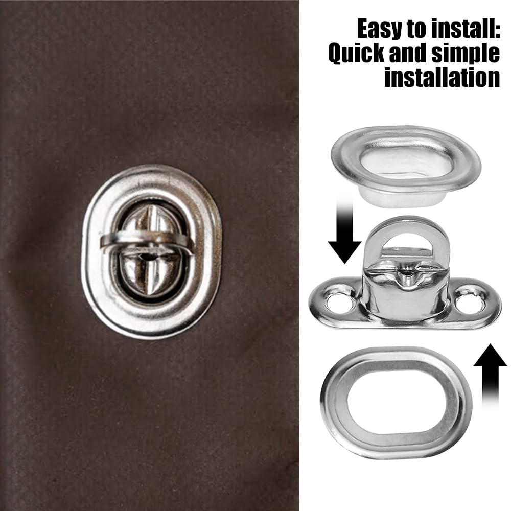 Fermoirs Rotatifs En Cuivre Plaqué Argent – Lot De 10, Forme Croix, Pour Fixer Bâches, Sacs, Tentes