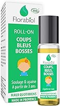 FLORABIOL - ROLL ON BOSSES BLUE CUPS - Certified Organic - 10 ml - 100% Natural Formula - 3 Organic Essential Oils - Arnica - From 3 Years Olds - Made in France
