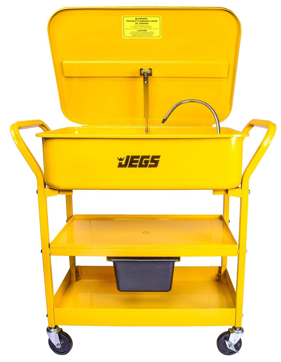 JEGS 81603 Portable Parts Washer Cart 20-Gallon Tank Solvent Capacity: 12-Gallon