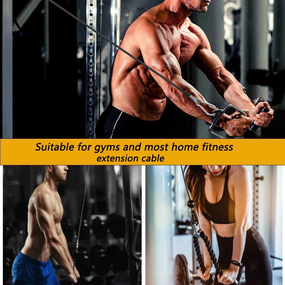 2 Pack 39 Inch Fitness Extension Cable,Fitness Extension Rope Attachments Home Gym Cable Pulley System Fitness Cable for Tricep Pull Down and Leg Exercise Home Gym Machine Accessories - Image 5