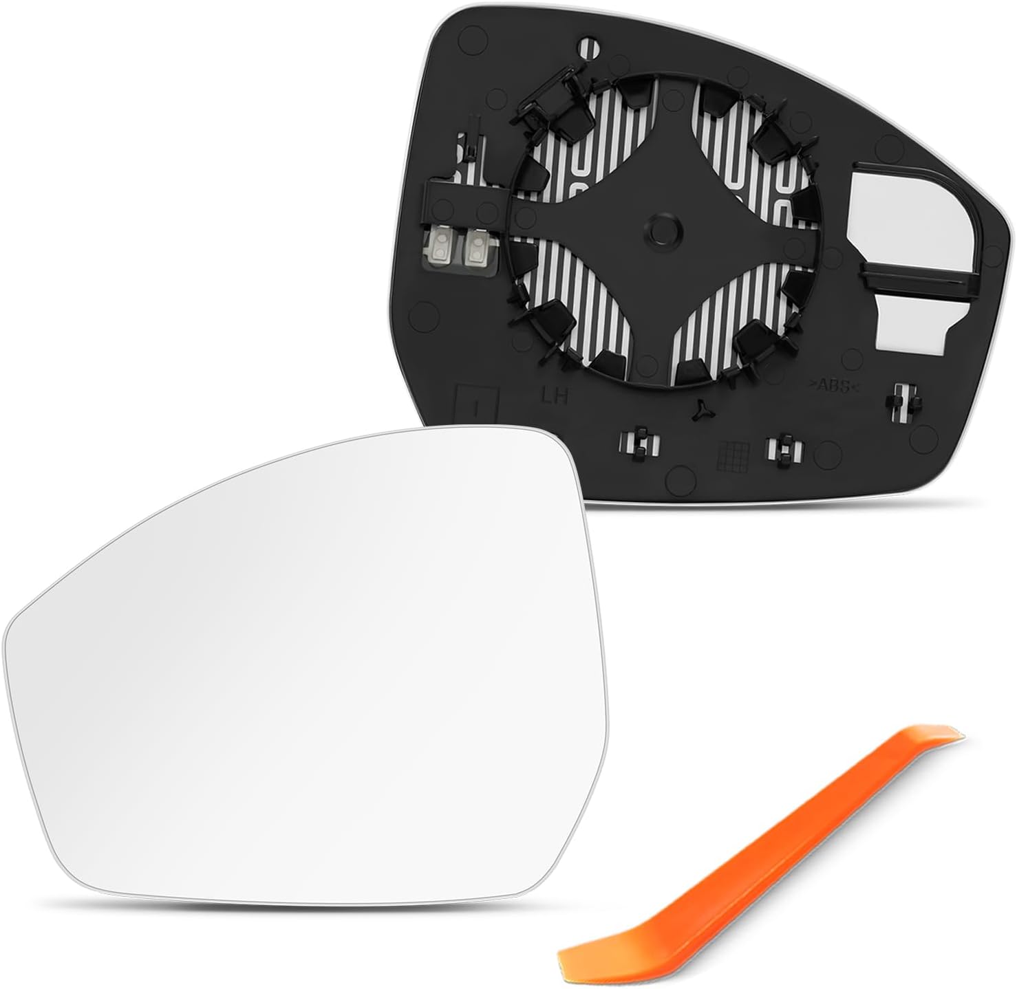 SNEMEEY Driver Side Mirror Replacement for Range Rover Evoque 2014 2015 2016 2017 2018, Left Side Mirror Glass with Backing Plate, Chrome, Power Heated