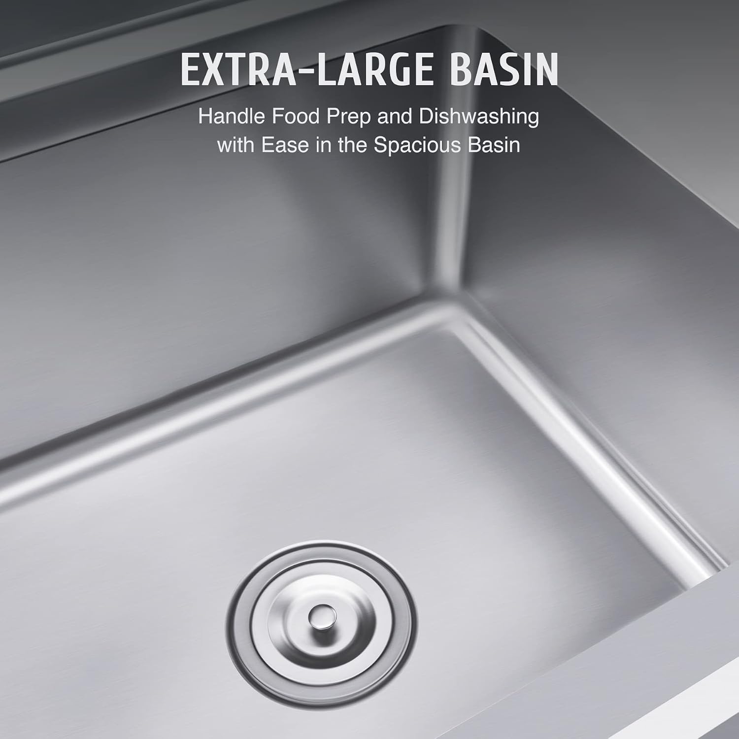 Wilprep Commercial Stainless Steel Sink, Free Standing Restaurant Sink Station, Kitchen Prep & Utility Sink for Home Garage Bar Laundry Room (1 Compartment with Drainboard)