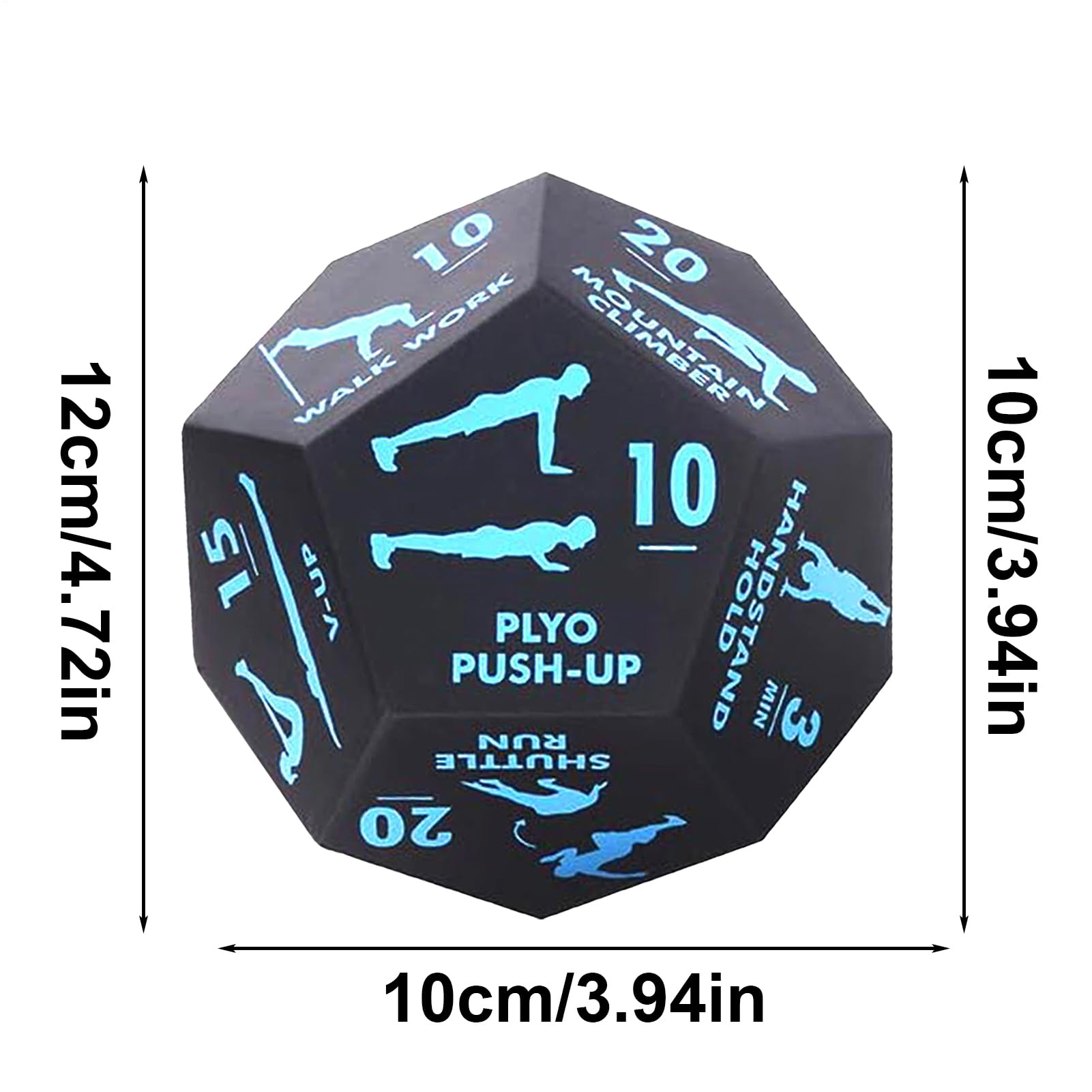 Fitness Dice | Cubo de entrenamiento para gimnasio en casa y ejercicios deportivos, accesorios deportivos para entrenamiento en casa con sentadillas, estocadas, ejercicios de estiramiento y yoga