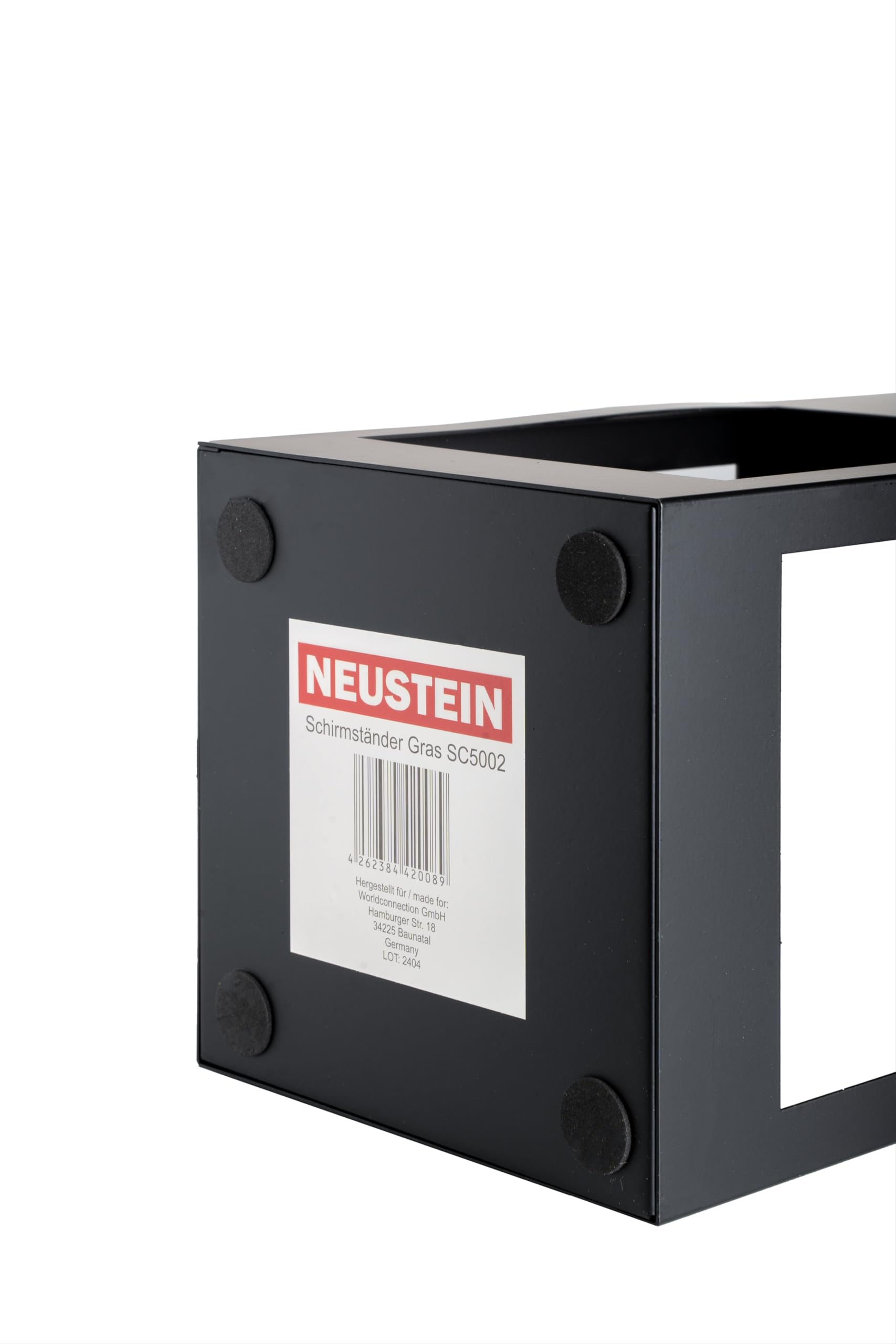 Schirmständer mit modernem Design aus Metall für Heim und Büro, Rasen Design, 2 Haken, Kunstrasen-Abtropfmatte herausnehmbar, 15,5x15,5x49cm, schwarz, quadratisch, Regenschirmständer