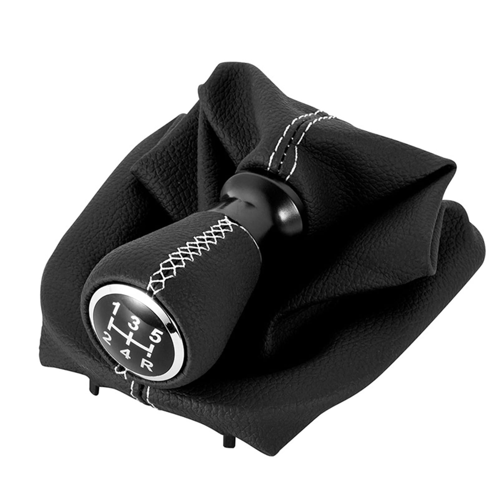 Lzbzhb One Color 5 Speed Gear Shift Knob Shifter Lever Stick Gaiter Boot Cover Car Accessories For Peugeot 207 307 406 Gear Shift Knob(White)