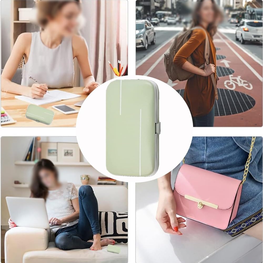 Nagelknipser, Körperpflege-Nagelknipser-Set, Maniküre- und Pediküre-Werkzeuge for Männer und Frauen, Pflegeset mit Reiseetui, Strumpffüller for Familie und Freunde (7-teilig) Nagelset(Green)