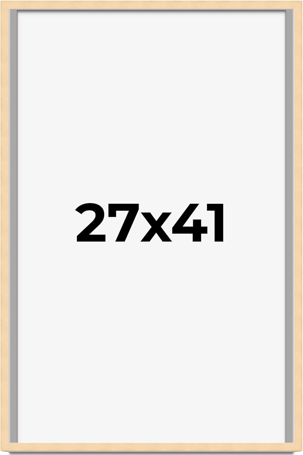 27x41 Frame Natural Wood Picture Frame | 0.75 Inch Moulding Width | Solid Wood | Complete with UV Acrylic Plexiglass, Foam Board Backing & Hanging Hardware