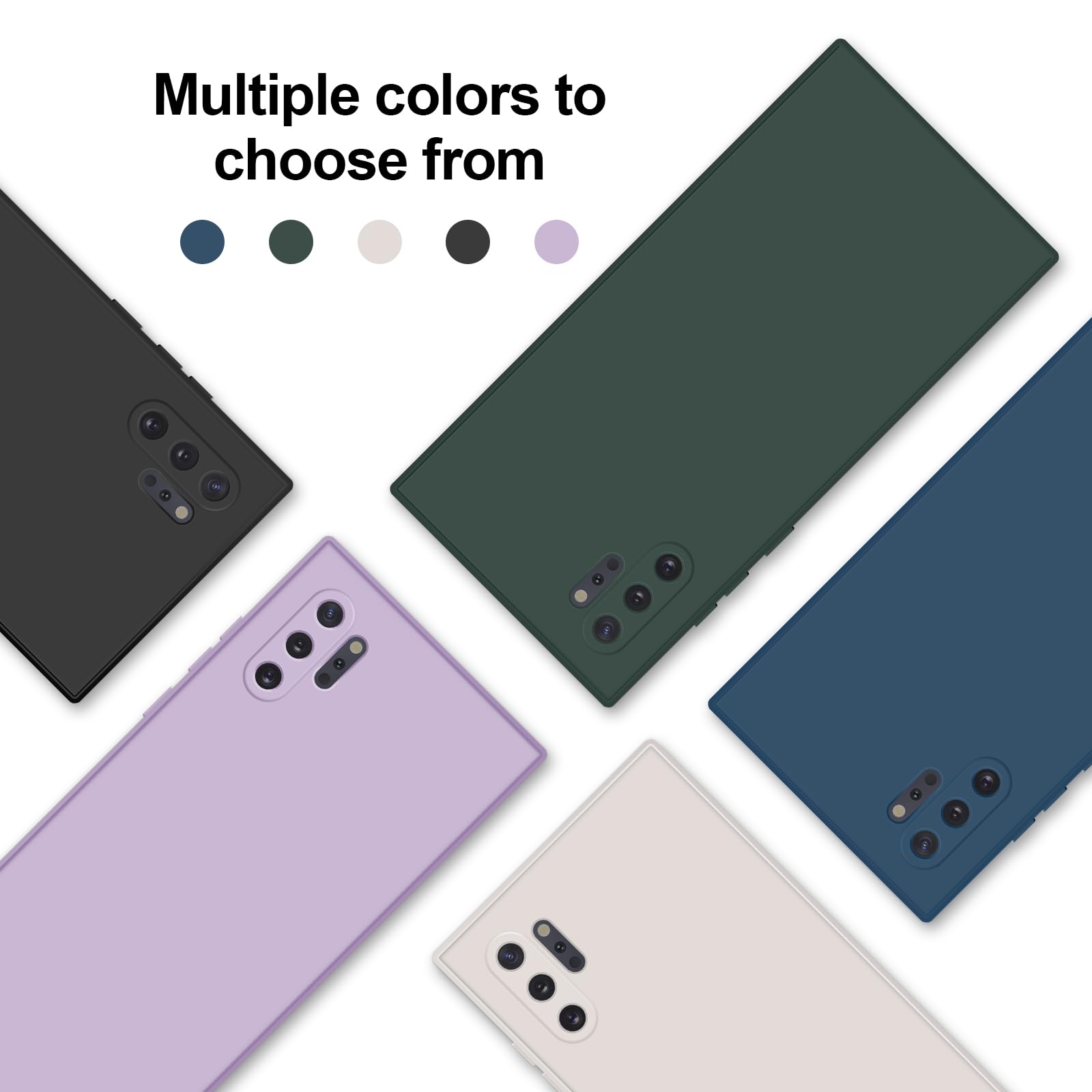 GiiYoon Silikonowy Etui do Samsung Galaxy Note 10 Plus, Miękką Wyściółką Wewnętrzną z Mikrofibry, Ochrona Aparatu 360 Stopni, Osłona Odporna na Uderzenia (Czarne)