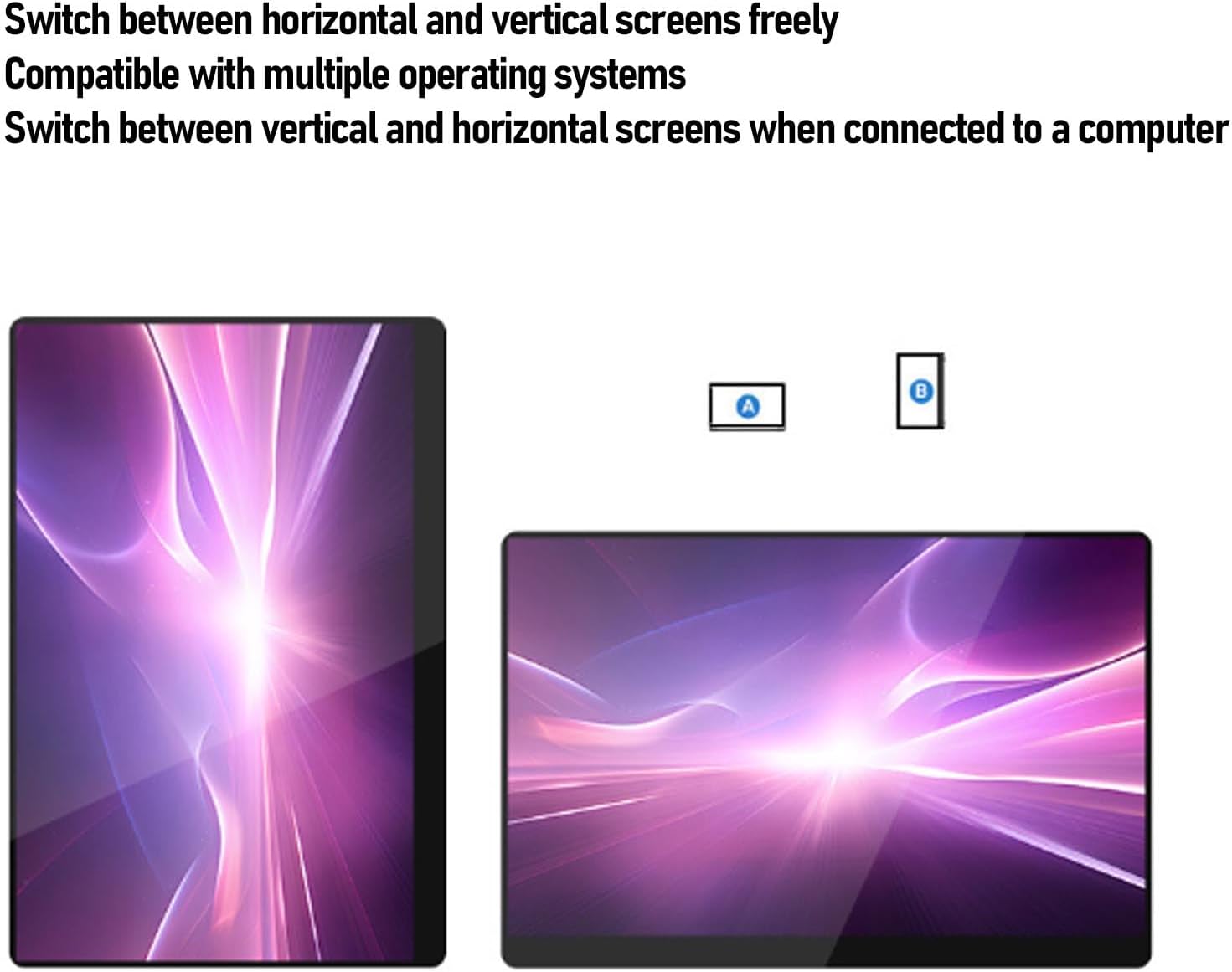 PUSOKEI 2.5K Portable Monitor 11.6 Inch 120Hz Touchscreen with USB - C HDMI HDR IPS Built - in Speakers for Gaming Laptop PC Phone/PS/X Box/Switch