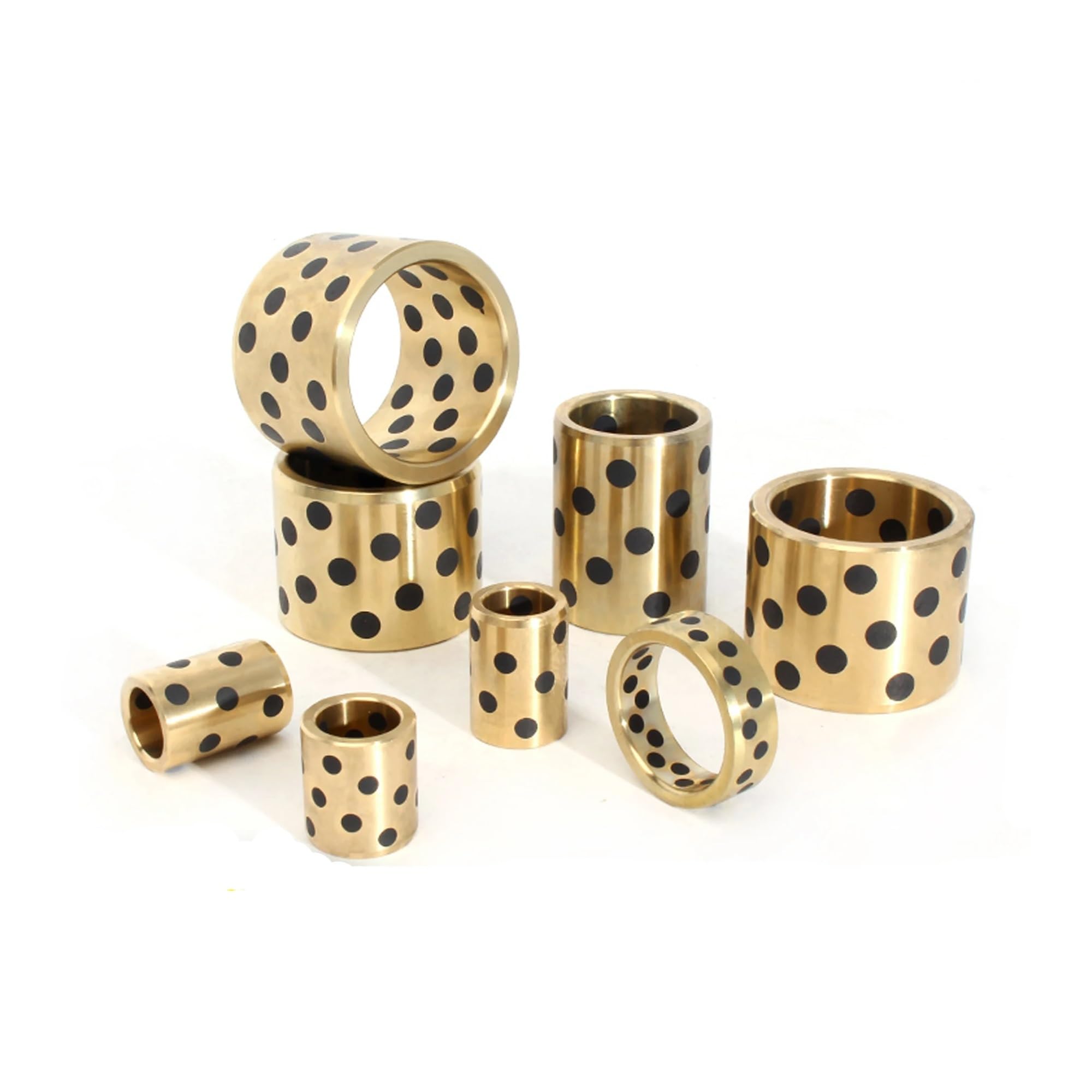 Douilles en cuivre graphité ID 10MM OD 14 H 7 8 10 12 15 16 20 25 40 50 Ensemble de roulements à billes en graphite linéaire et cuivre, bague autolubrifiante à l'huile(5PCS,10X14X50)