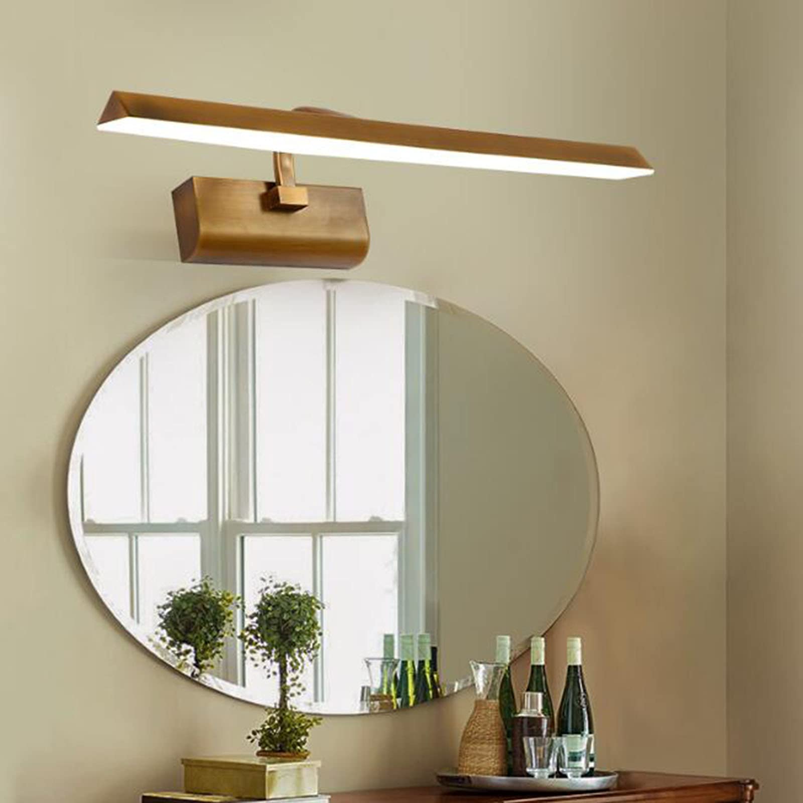 Nowoczesna lampa łazienkowa – wodoodporna, przeciwmgielna, z oświetleniem LED – do makijażu i golenia (wbudowane światło)(Warm Light,60cm)