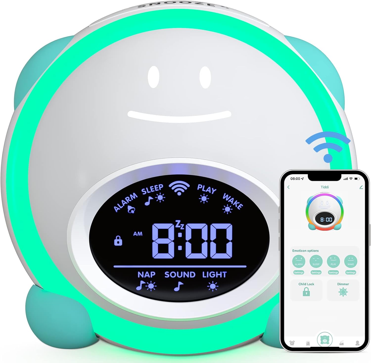 Buy Little Tiddi Kids Alarm Clock with WiFi APP Control, Children's