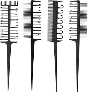Hair Comb For Highlights, Hair Styling Combs Set 4 Piece Heat-resistant at Home or