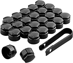 AUTOUTLET 24pcs Wheel Nut Caps 17 mm, Wheel Bolts Wheel Nuts Wheel Bolt Caps Round, Universal Plastic Wheel Nut Caps with Removal Tool