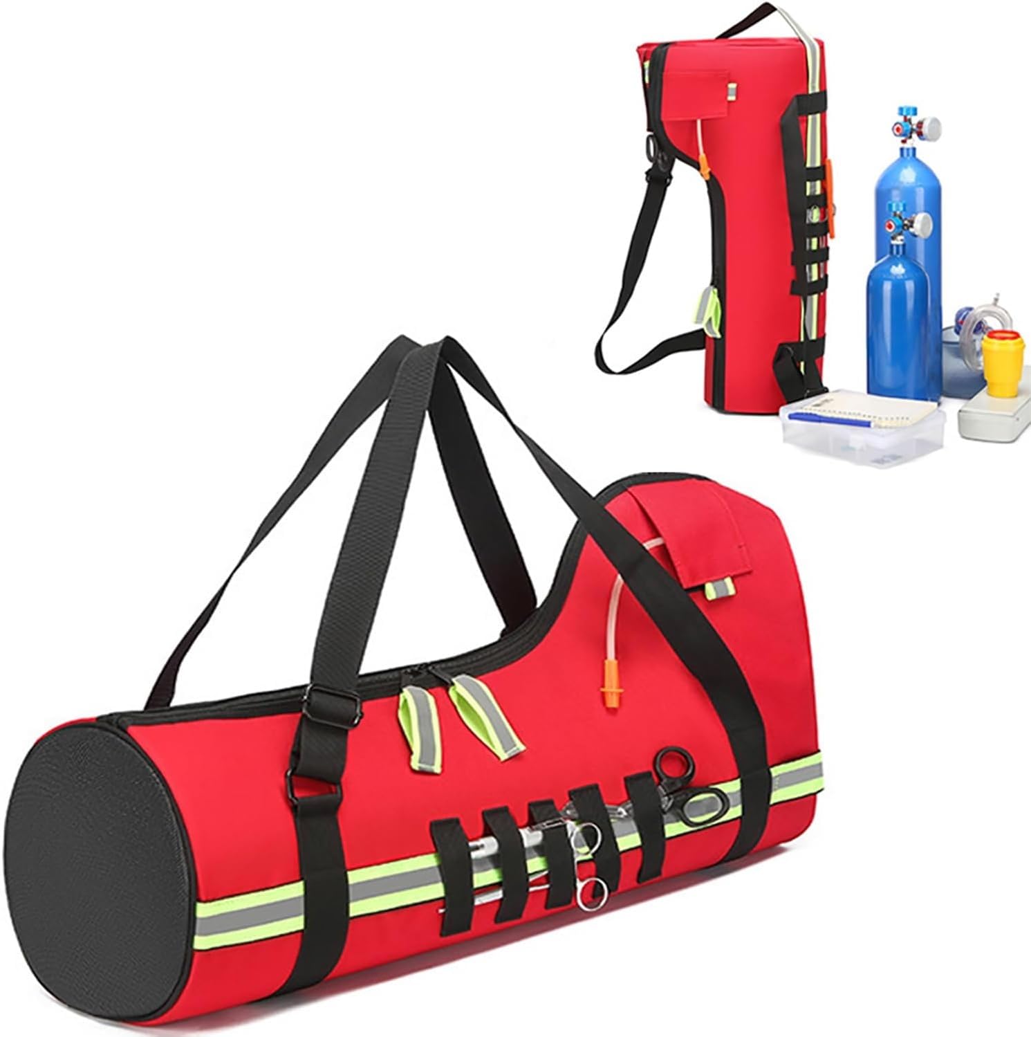 Kit de primeros auxilios, bolsa de primeros auxilios de gran capacidad, bolsa portátil de oxígeno para traumas al aire libre, bolsa vacía de lona médica de emergencia con compartimentos grandes, Red