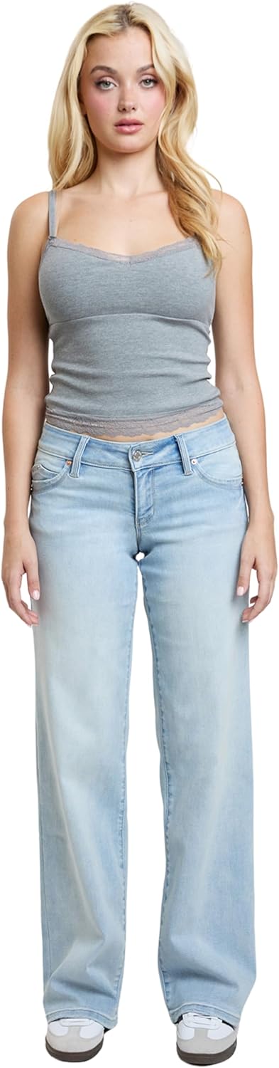 YMI Womens YMI Jeans Women’s Wannabettabutt Low Rise Wide Leg Jeans - Image 4