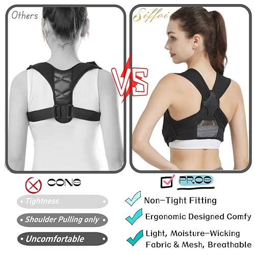 Miniatura 2 de Corrector de postura para mujer, 3 generación, soporte de espalda ajustable con soporte para el hombro, enderezador de espalda y alivio del dolor