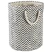 DII Woven Paper Basket or Bin, Collapsible & Convenient Organization & Storage Solution for Your Home (Large Round - 15x20") - Black Chevron