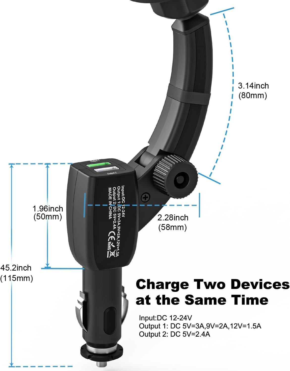 for MagSafe Car Mount Cigarette Lighter [Dual USB Charger] Magnetic Phone Holder for Car Charger [Fast Charging] Phone Holders for Your Car for iPhone Air 17 Pro Max16 15 14 13 12, S25, All Smartphone