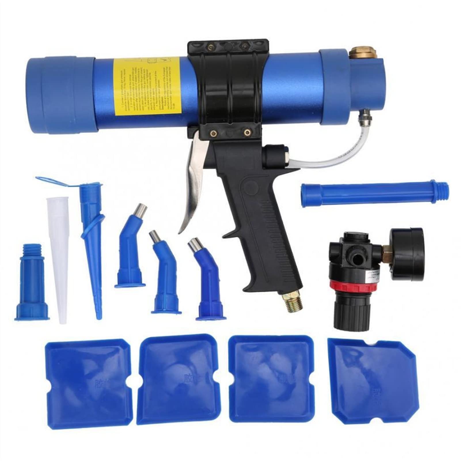 Mini Pistola de calafateo neumática Q3 310ML Pistola de Pegamento de Vidrio neumática Pistola de Silicona de Velocidad Ajustable Herramienta de Calor de reparación eléctrica Industrial para calafate