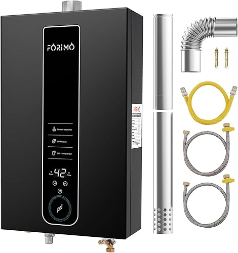 Calentador de agua sin tanque de gas natural, 4.21GPM 16L en interiores, calentador de agua de propano constante, calentador de agua de gas natural