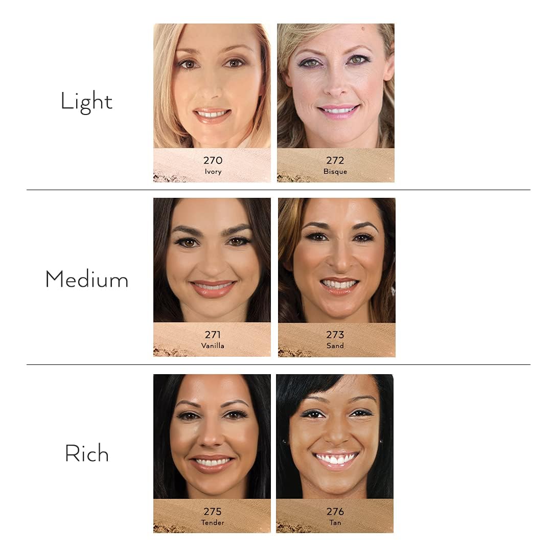 Emani​ Loose Powder Foundation Makeup for Sensitive Skin,​ Skin Perfecting, Natural Mineral Foundation​ with Buildable Coverage, ​Oil Control, Talc Free, ​Cruelty-Free & Vegan, Sand