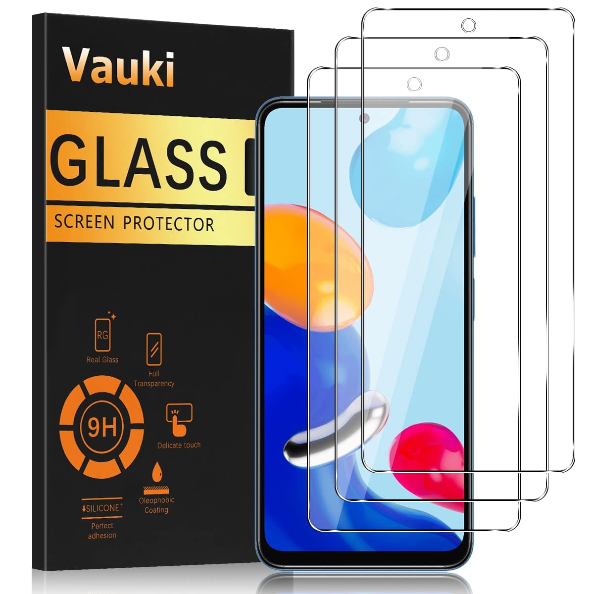 Vauki 3 Pezzi Vetro Temperato Compatibile con Xiaomi Redmi Note 11/11S/POCO M4 Pro 4G Pellicola Protettiva Ultra-HD Durezza 9H Resistente Anti-graffio per Senza Bolle Screen Protector 6,43