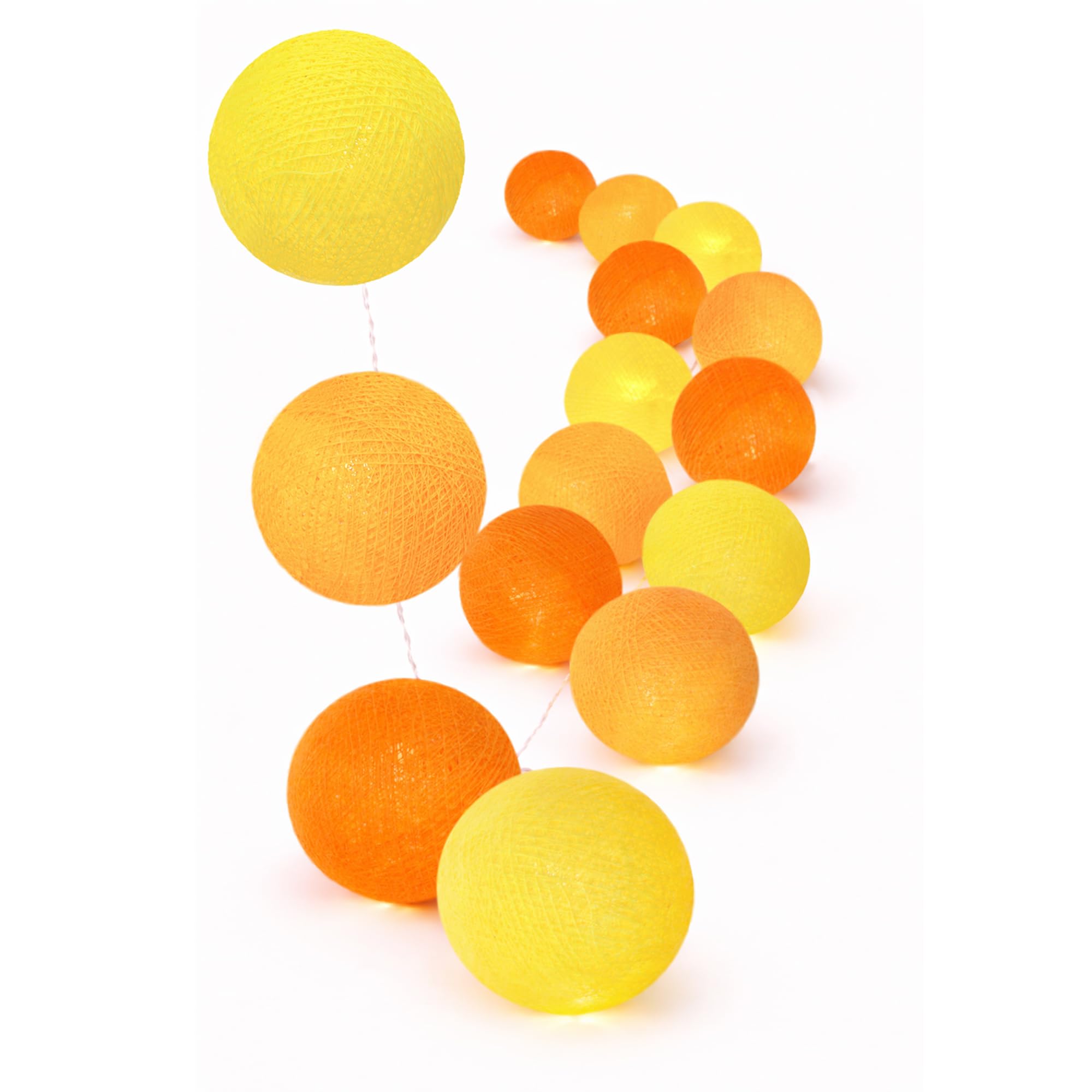 CREATIVECOTTON LED Lichterkette mit Cotton Balls inkl. Timer und Dimmer (20 Kugeln, Sunrise)