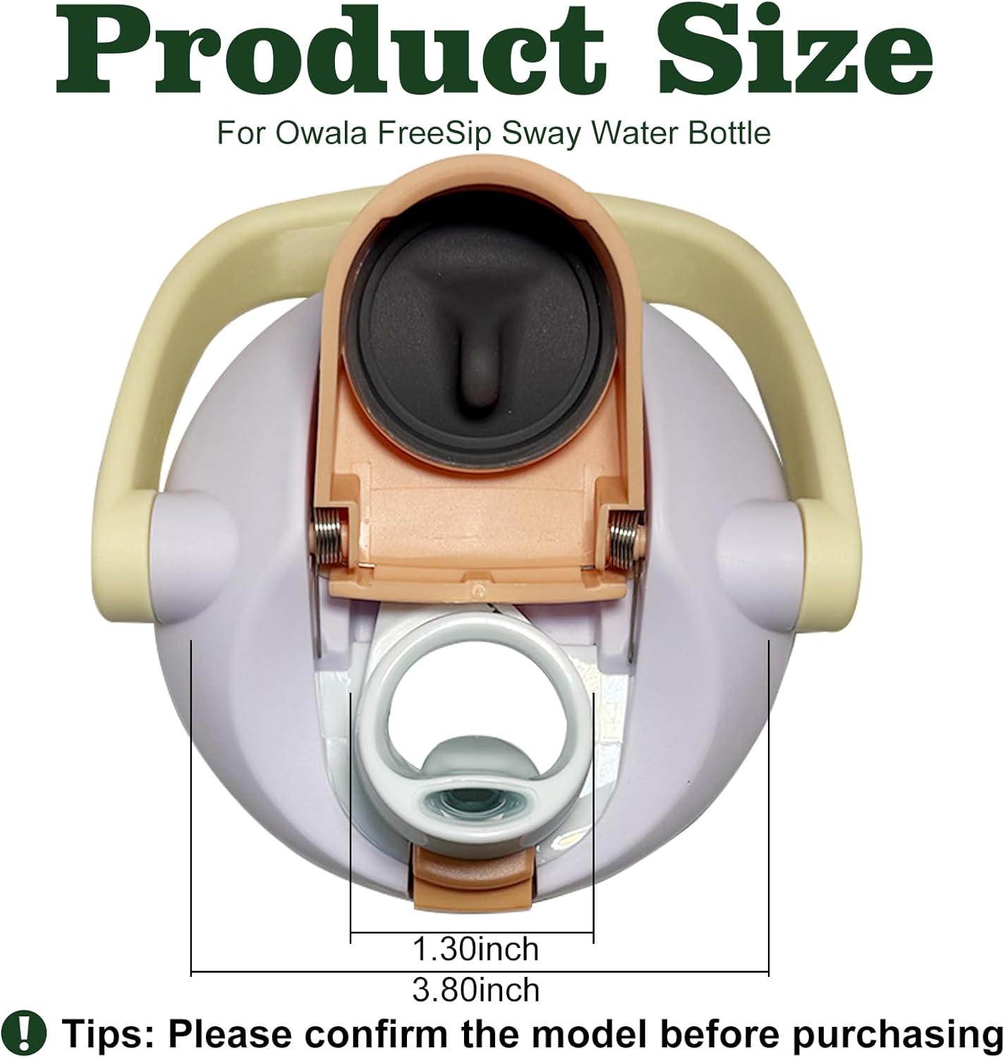 Replacement Lid for Owala FreeSip Sway Water Bottle,Replacement Accessories with Owala FreeSip Sway 40oz,Replacement Lid Accessory for Owala,Leak-Proof,BPA-Free(Purple) - Image 2